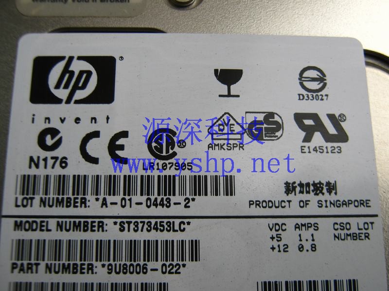 上海源深科技 Shanghai   HP  original  I6750 J6750  Workstation   73G SCSI  Hard disk   ST373453LC A8706-69001 高清图片