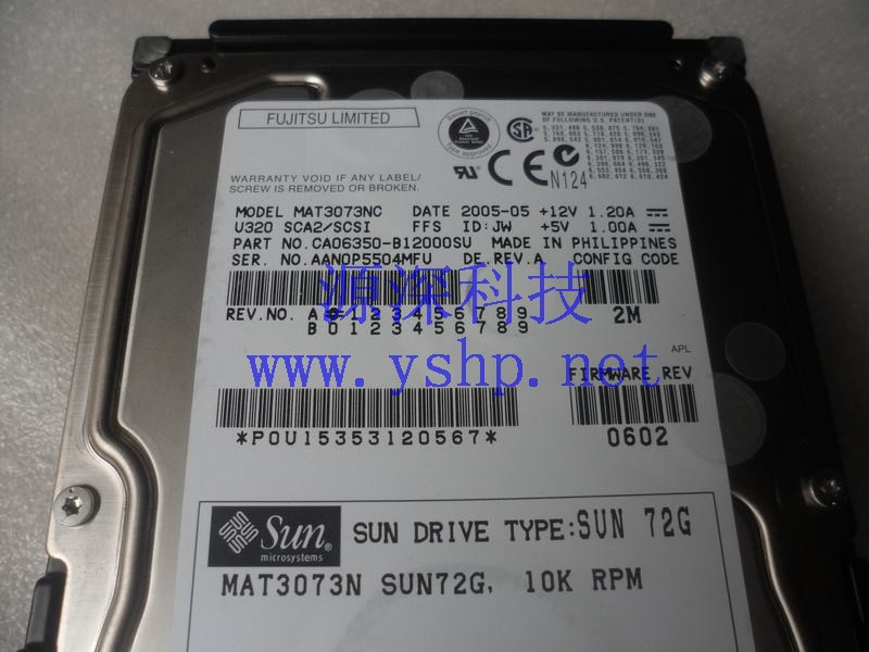 上海源深科技 Shanghai   SUN  original  72G SCSI Hard disk   MAT3073NSUN72G  540-5455-01 高清图片