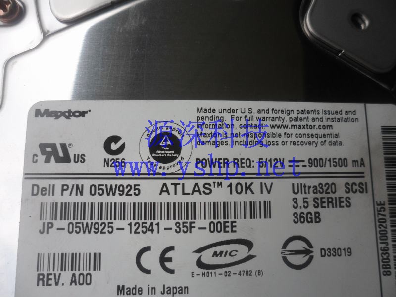 上海源深科技 Shanghai   DELL PowerEdge PE2600 Server SCSI Hard disk   36G 5W925 高清图片