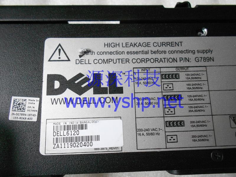 上海源深科技 Shanghai   DELL  original  机柜PDU 2*16A 7*10A 输出 G789N 高清图片