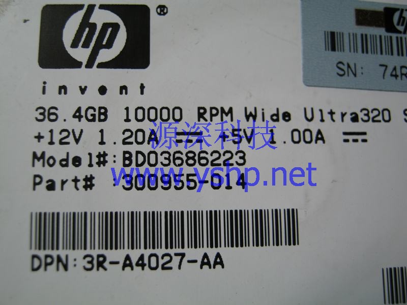 上海源深科技 Shanghai   HP 36.4G  Server 10000RPM SCSI Hard disk   300955-014 高清图片