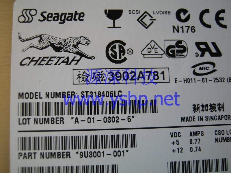 上海源深科技 Shanghai   HP Server TC3100 18G SCSI Hard disk   ST318406LC 9U3001-001 高清图片