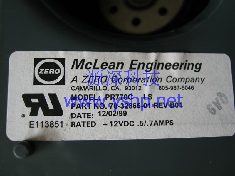 上海源深科技 Shanghai   HP RA8000/12000 FAN  Fan   PR770C 70-32865-01 400293-001 高清图片