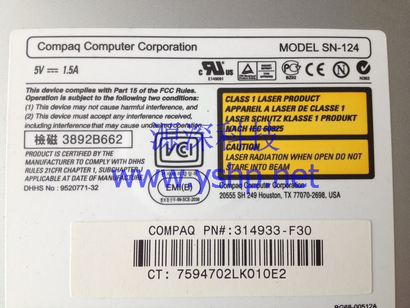 上海源深科技 Shanghai   HP DL380G2  Server专用超薄Optical Drive SN-124 314933-F30 高清图片