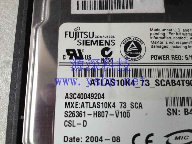 上海源深科技 Shanghai   Fujitsu Siemens Primergy RX300 Server Hard disk   A3C40049204 S26361-H807-100 高清图片