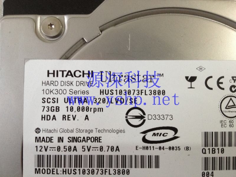 上海源深科技 Shanghai    Lenovo  R510G5 Server Hard disk   73G SCSI 10K HUS103073FL3800 高清图片