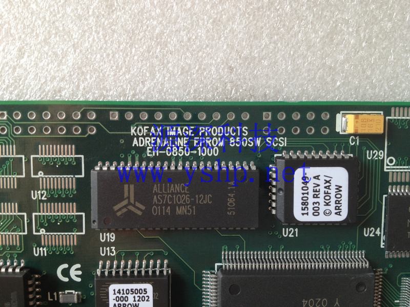 上海源深科技 Shanghai   KOFAX ADRENALINE EPROM 850SW SCSI CARD EH-850-1000 13000204-002 REV A1 高清图片