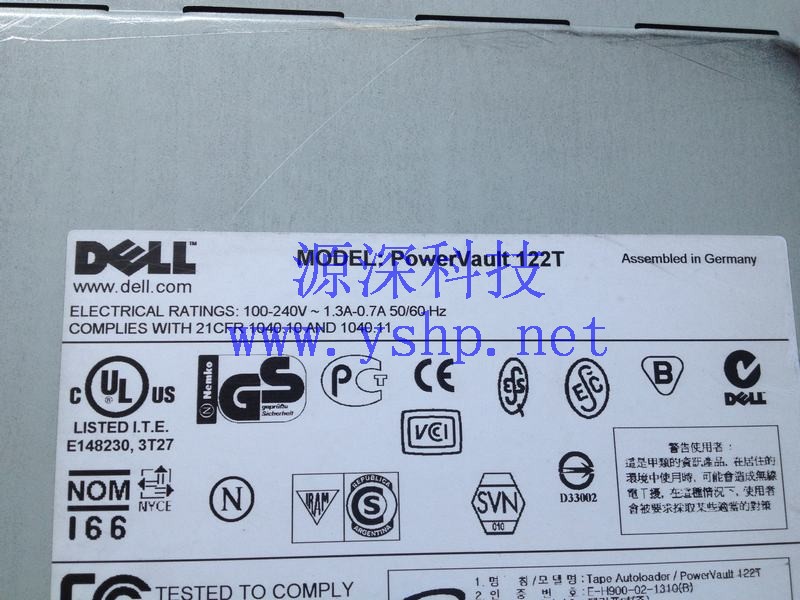 上海源深科技 Shanghai   DELL PowerVault PV122T LTO-1 Ultrium Tape Autoloader 磁带库 D7406 高清图片