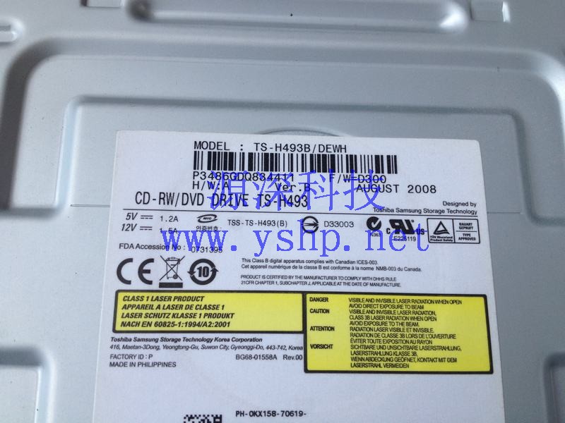 上海源深科技 Shanghai   DELL PowerEdge T300 DVDOptical Drive TS-H493B DEWH KX158 高清图片