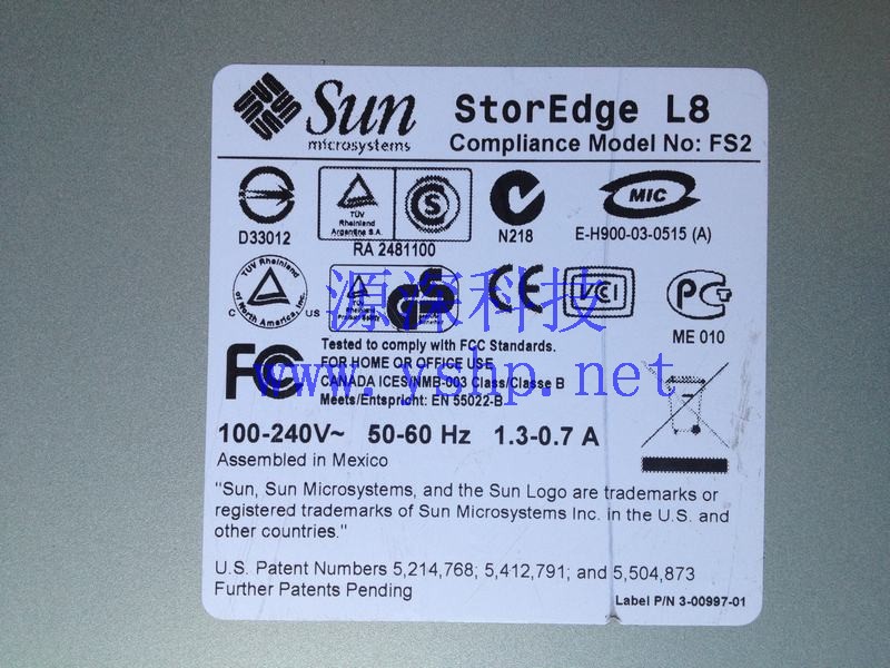 上海源深科技 Shanghai   SUN StorEdge L8 LTO-1磁带库 FS2 3800817-02 高清图片