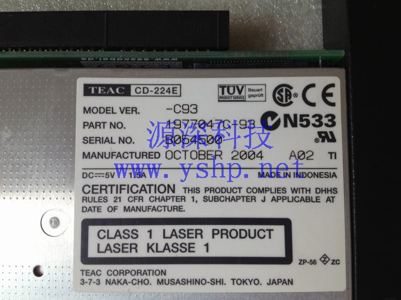 上海源深科技 Shanghai   beckhoff 专用超薄Optical Drive TEAC CD-224E 高清图片