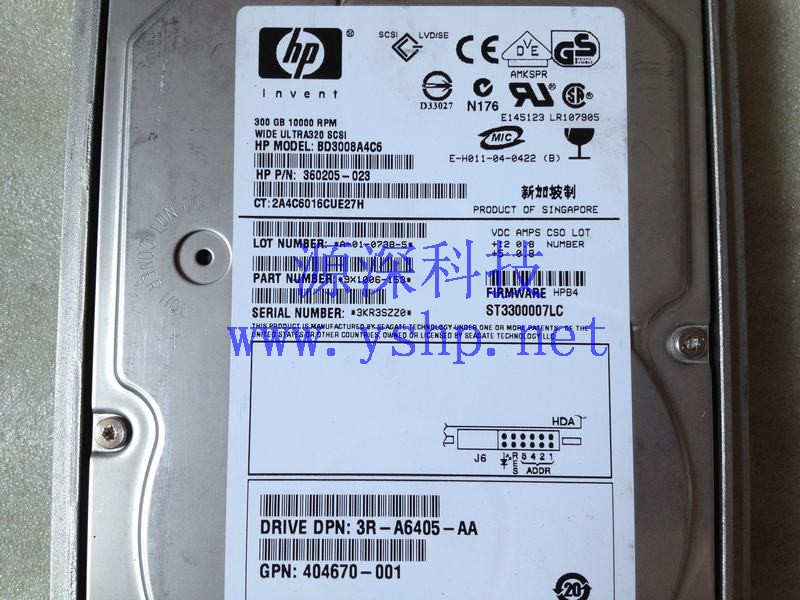 上海源深科技 Shanghai   HP Server300G SCSI Hard disk   404701-001 404670-001 360205-023 BD3008A4C6 高清图片