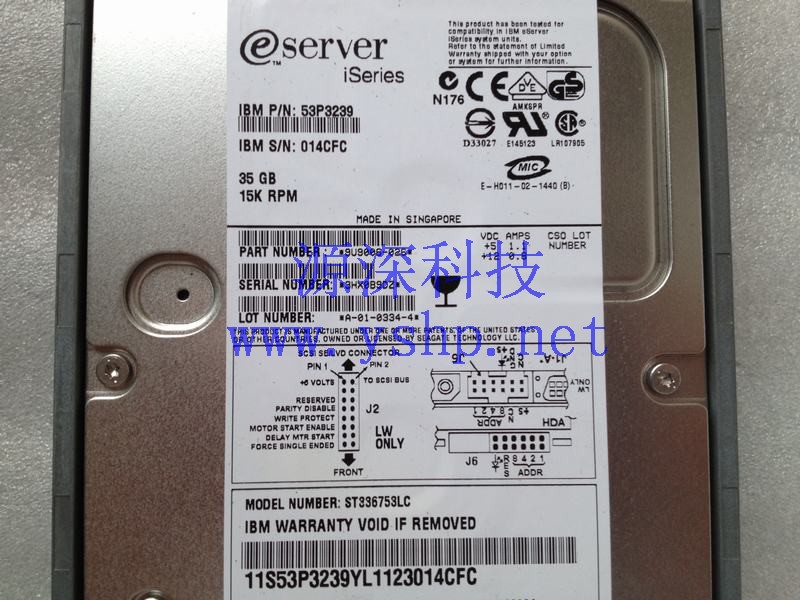 上海源深科技 Shanghai   IBM AS400 Server   Hard disk   4326 35G FC Hard disk   53P3239 15K 高清图片