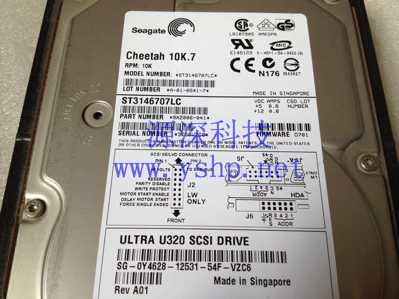 上海源深科技 Shanghai   DELL Server 3.5寸 10K.7 SCSI Hard disk   ST3146707LC Y4628 高清图片