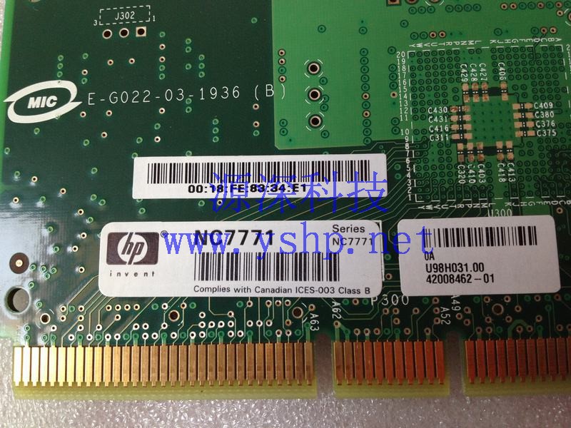 上海源深科技 Shanghai   HP ProLiant DL585G2 Server PCI-X Gigabit  network card  NC7771 404820-001 高清图片