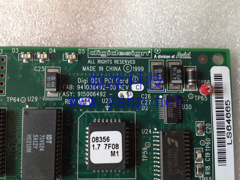 上海源深科技 Shanghai   Digi PCI Card Avid Pro Tools 941006492-00 REV C 915006492 高清图片