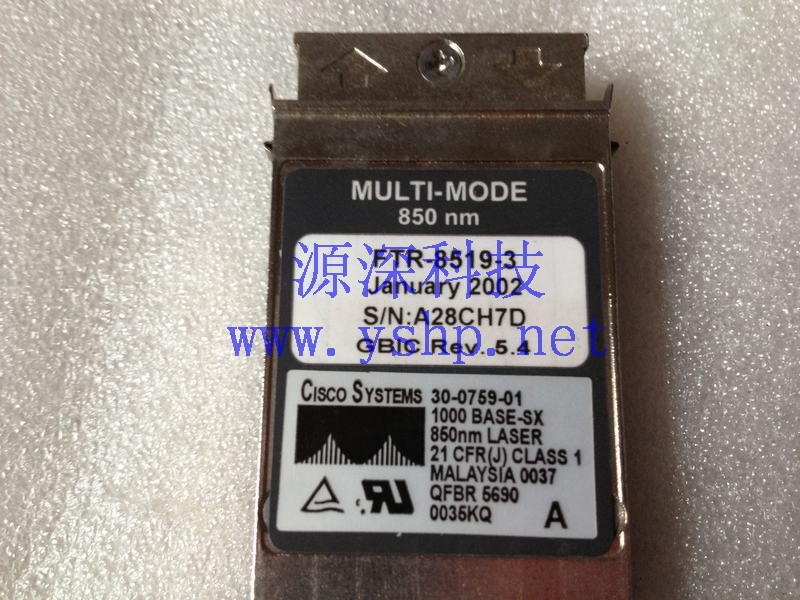 上海源深科技 Shanghai   思科 Cisco MULTI-MODE 850nm FTR-8519-3 30-0759-01 1000 BASE-SX 高清图片