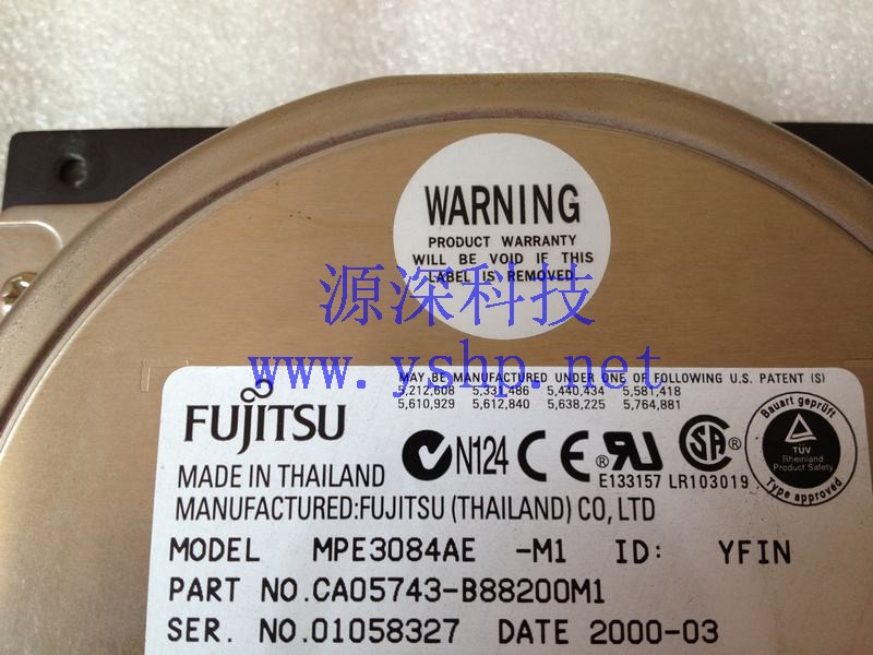 上海源深科技 Shanghai   FUJITSU 8.4G IDE Hard disk   MPE3084AE-M1 CA05743-B88200M1 高清图片