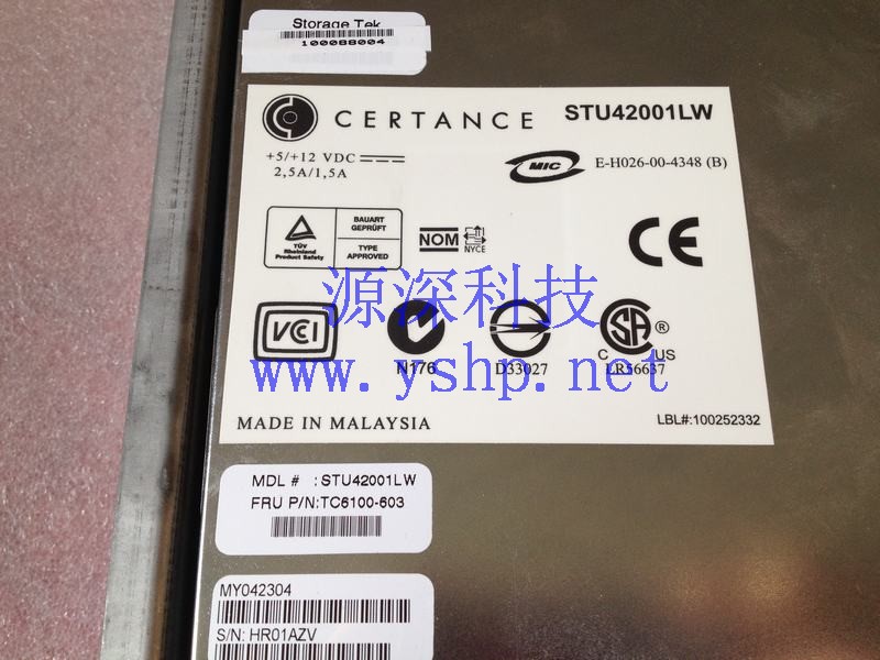 上海源深科技 Shanghai   SUN StorageTek STK L20 LTO驱动器 STU42001LW TC6100-603 313714214 313638404 高清图片