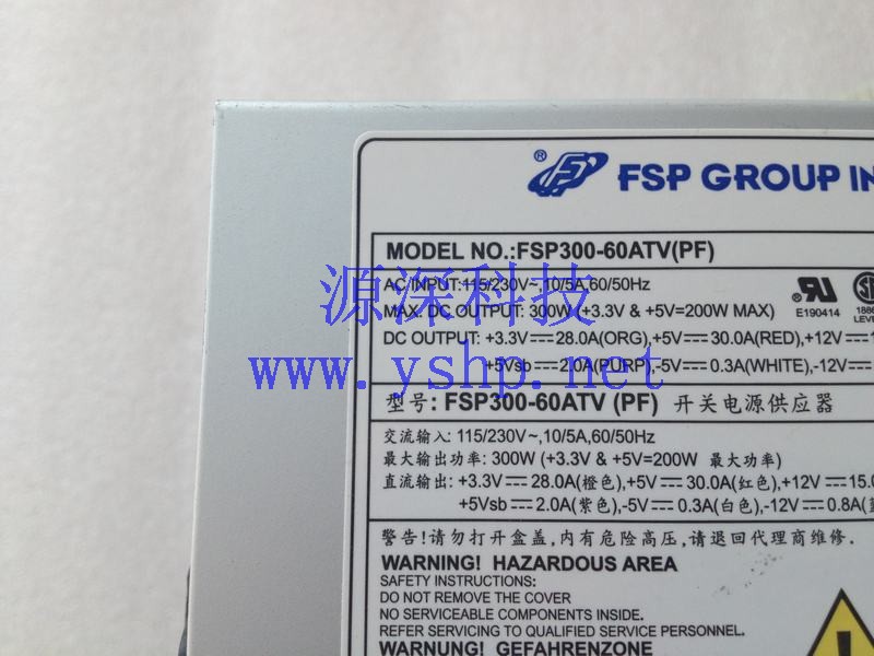 上海源深科技 Shanghai   ADVANTECH  Advantech Industrial  computer Power Supply   FSP300-60ATV(PF) 300W 高清图片