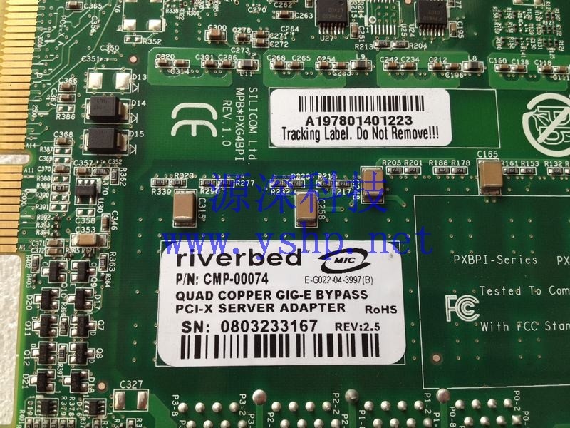 上海源深科技 Shanghai   RiverBed QUAD COPPER GIG-E BYPASS PCI-X SERVER ADAPTER CMP-00074 高清图片