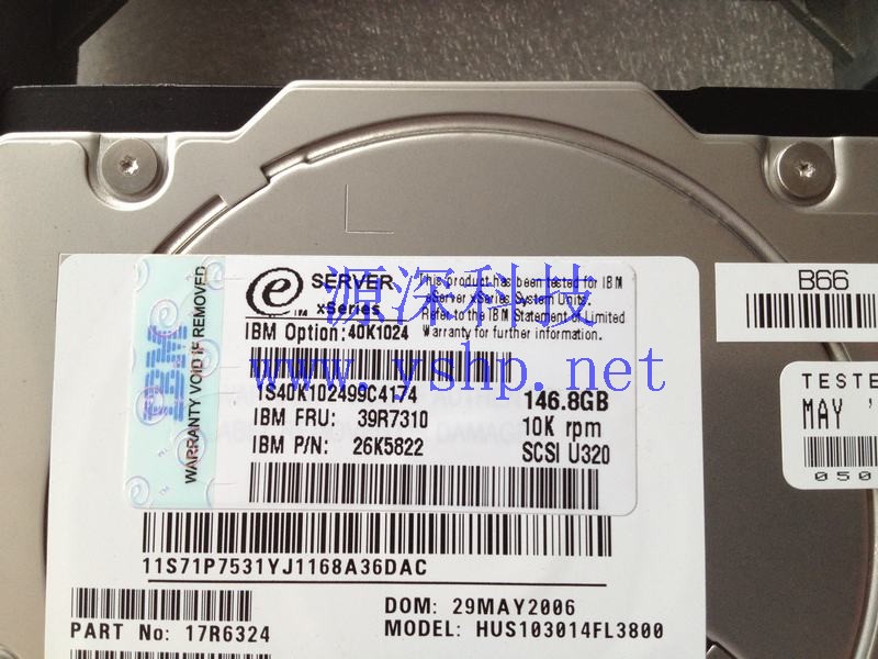 上海源深科技 Shanghai   IBM 146G EXP400 SCSI Hard disk   39R7310 26K5822 71P7531 高清图片