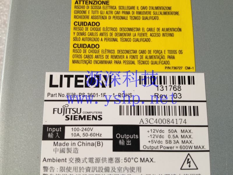 上海源深科技 Shanghai   Fujitus LITEON PS-3601-1F 1-ROHS  Power Supply   高清图片