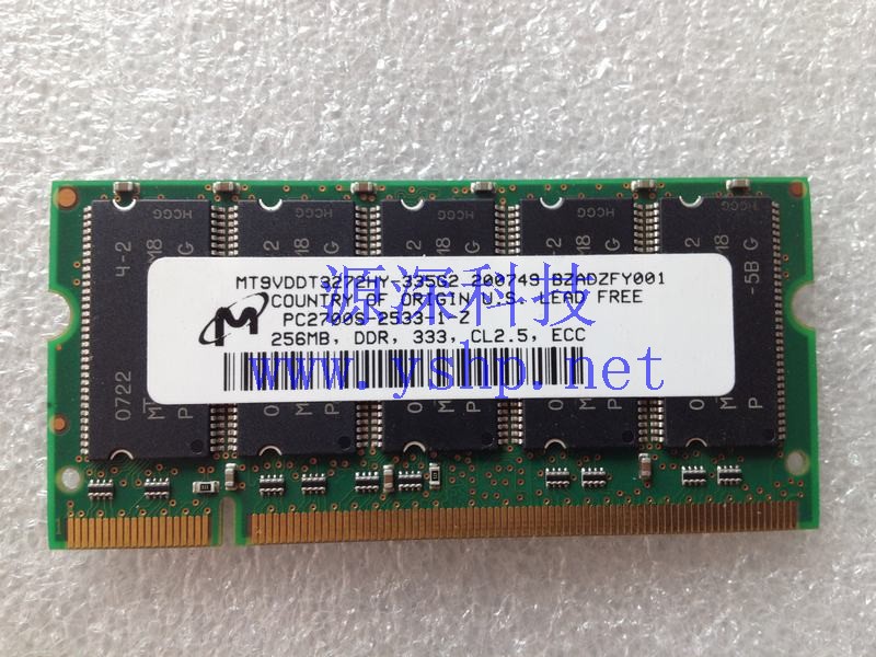 上海源深科技 Shanghai   HP Cache MT9VDDT3272HY-335G2 PC2700S 256M DDR 333 纯ECC  Memory   高清图片