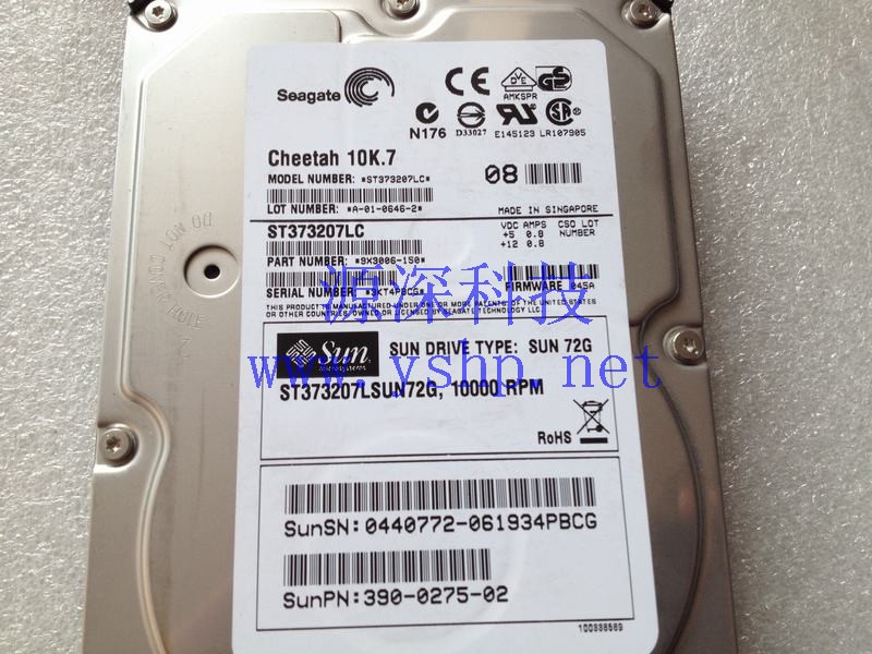 上海源深科技 Shanghai   SUN 72G 10K SCSI Hard disk   ST373207LSUN72G 390-0275-02 540-6599-01 高清图片