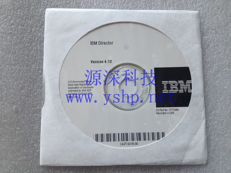 上海源深科技 IBM director version 4.12 c71tqml lk4t-0418-00 高清图片