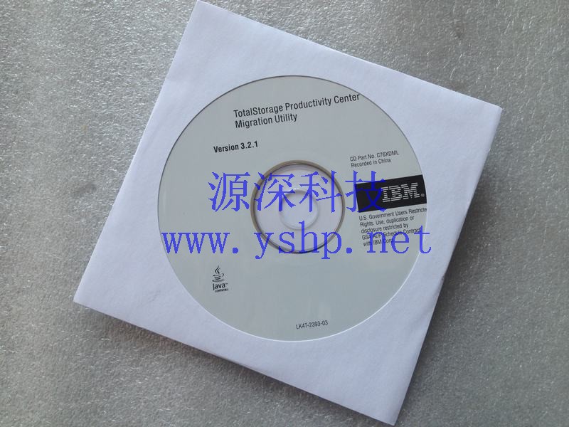 上海源深科技 IBM Totalstorage productivity center migration utility version 3.2.1 c76xdml lk4t-2393-03 高清图片