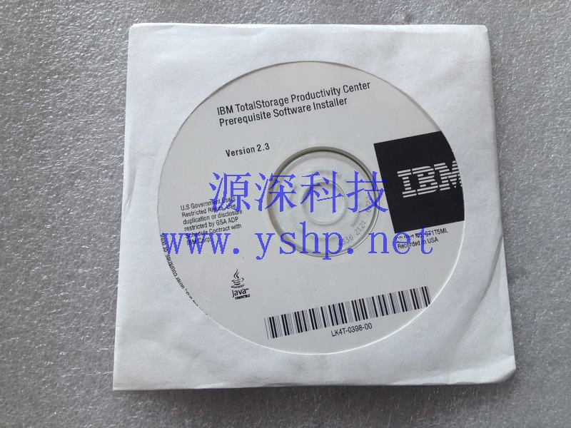 上海源深科技 IBM Totalstorage productivity center prerequisite software installer version 2.3 c71t5ml lk4t-0398-00 高清图片
