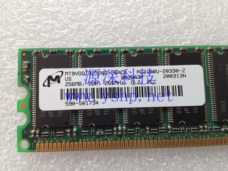 上海源深科技 Shanghai   PC2100U 256M DDR 266 ECC Memory   590-501734 高清图片