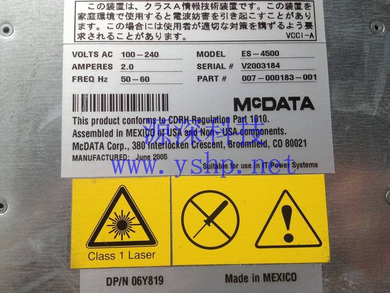 上海源深科技 Shanghai   MCDATA SPHEREON 4500 ES-4500 6Y819 4GB FCSAN光纤 Switche   高清图片