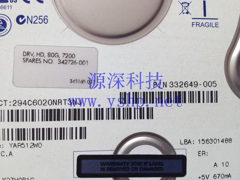 上海源深科技 Shanghai   HP  Hard disk   72G SATA 332649-005 342726-001 高清图片