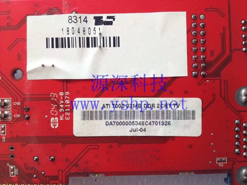 上海源深科技 Shanghai   AGP Graphics Card   ATI 7000 32MB DDR 2CRT TV 高清图片