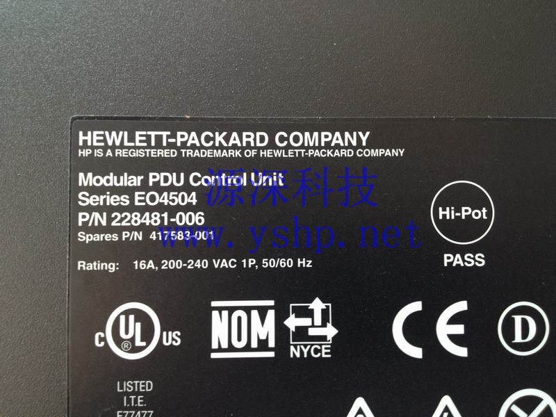 上海源深科技  NEW  HP Modular PDU Control Unit 228481-006 417583-001 高清图片