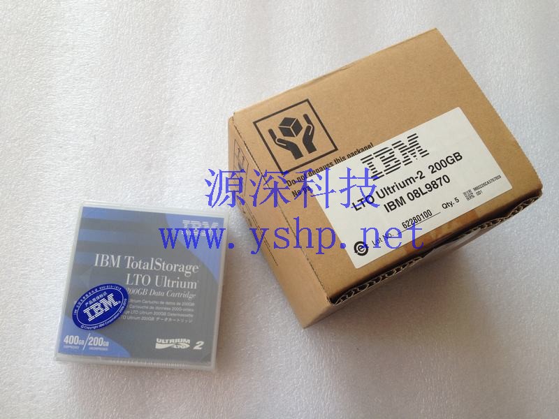 上海源深科技  NEW 盒装 IBM LTO Ultrium-2 200GB LTO2磁带 08L9870 高清图片