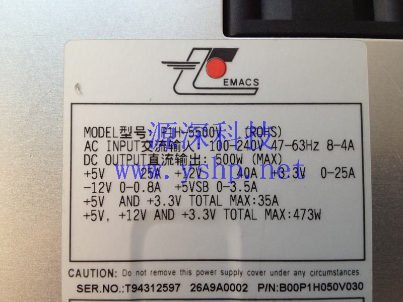 上海源深科技 Shanghai   EMACS Zippy P1H-5500V 1UEquipment power supply B00P1H050V030 高清图片