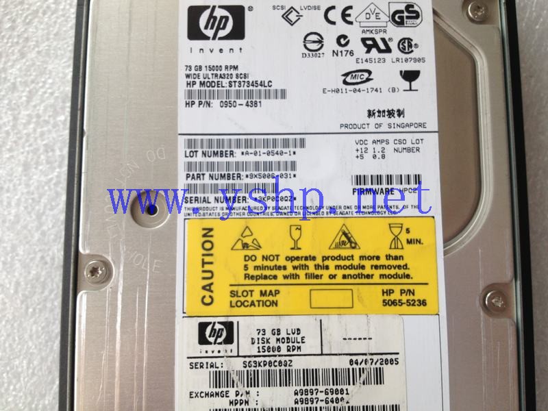 上海源深科技 Shanghai   HP 73G SCSI 15K Hard disk   0950-4381 5065-5236 A9897A 高清图片