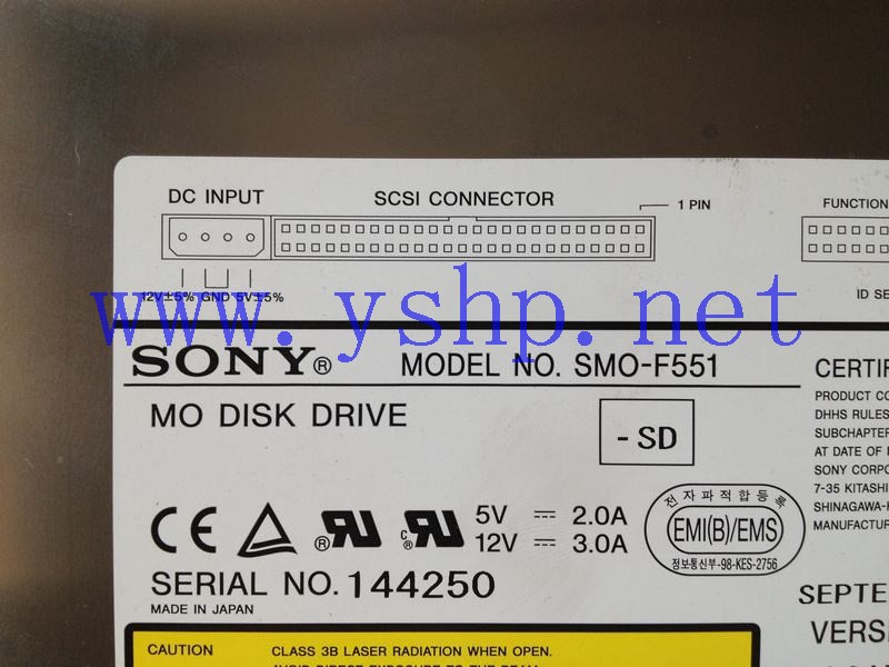 上海源深科技 Shanghai   SONY MO DISK DRIVE 驱动器 SMO-F551 -SD 高清图片