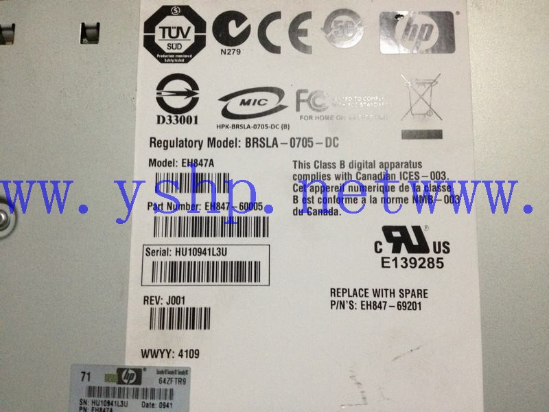 上海源深科技 Shanghai   HP Ultrium 920 LTO3 SAS内置 Tape drive  EH847A EH847-60005 高清图片