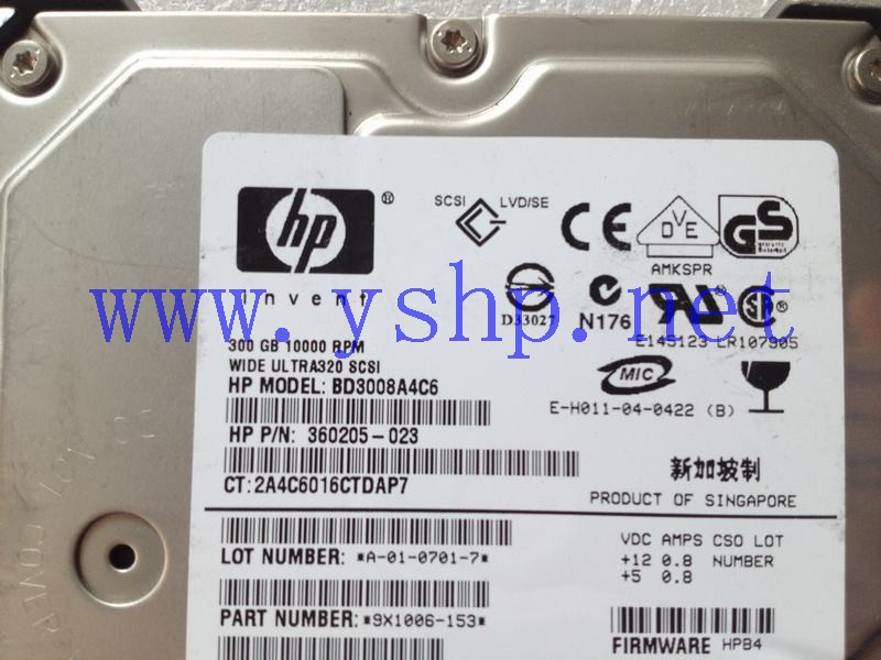 上海源深科技 Shanghai   HP 300G SCSI Server Hard disk   360205-023 3R-A6405-AA 高清图片