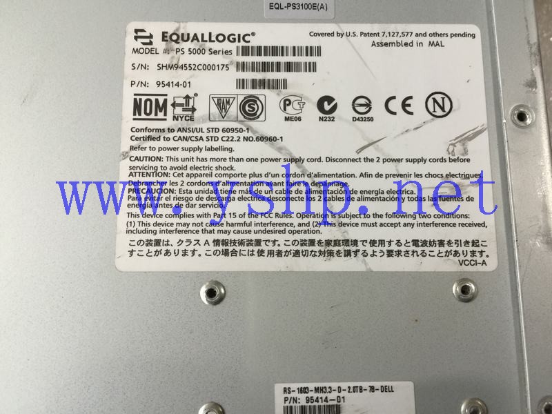 上海源深科技 Shanghai   DELL EQUALLOGIC PS5000 Storage   双电双控 95414-01 RS-1603-MH3.3-D-2.0TB-78-DELL 高清图片
