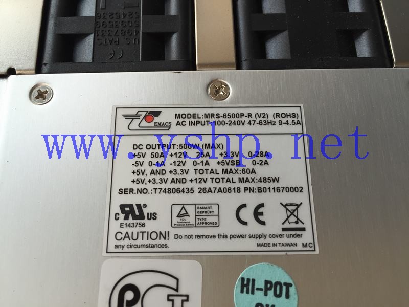 上海源深科技 Shanghai    Hot Swap Power Supply  EMACS MRS-6500P-R (V2) 高清图片