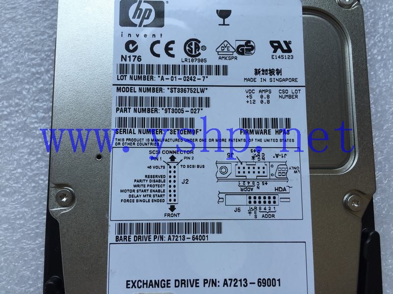 上海源深科技 Shanghai   HP Visualize C240 36G SCSI Hard disk   A7213-69001 A7213-64001 高清图片