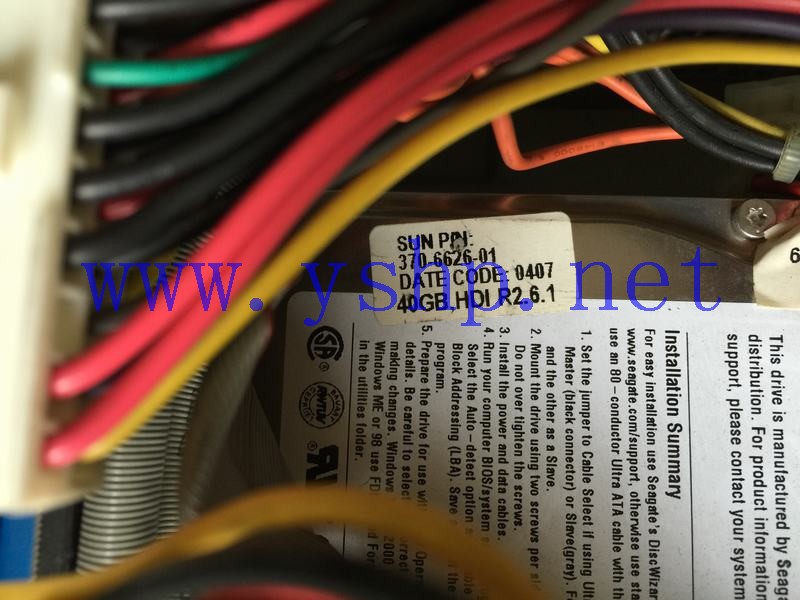 上海源深科技 Shanghai   SUN B150 40G IDE专用 Hard disk   370-6626-01 高清图片