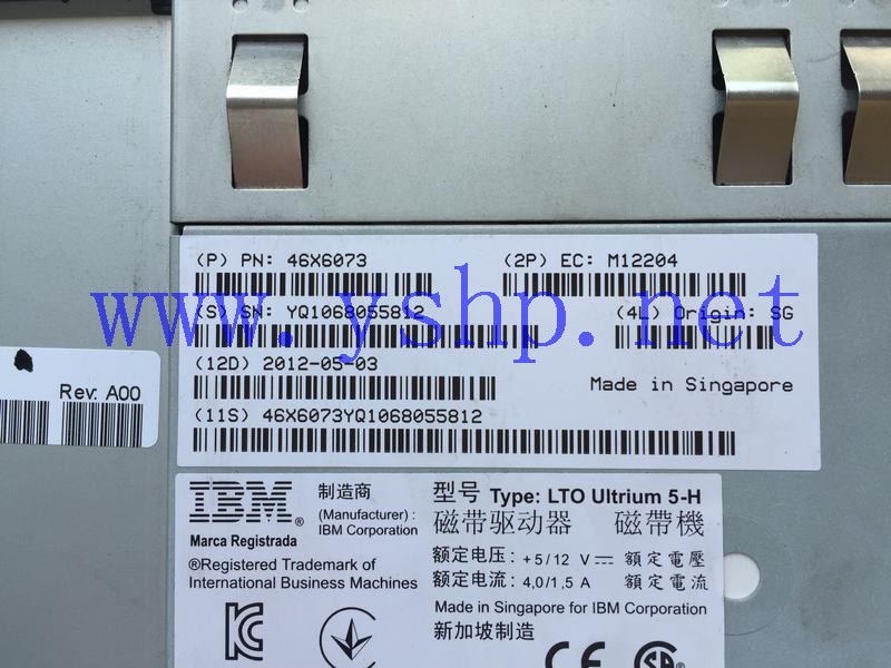 上海源深科技 Shanghai   IBM LTO Ultrium 5-H LTO5 Half-height built-in   Tape drive  46X6073 46X1939 46X8403 高清图片