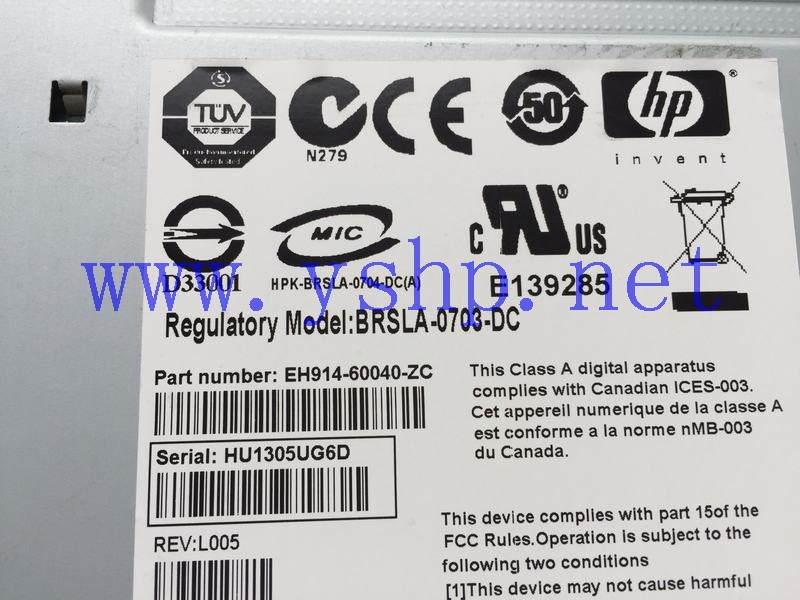 上海源深科技 HP Storagework Ultrium 1760 SAS Tape drive 驱动器 BRSLA-0703-DC EH914-60040-ZC 高清图片