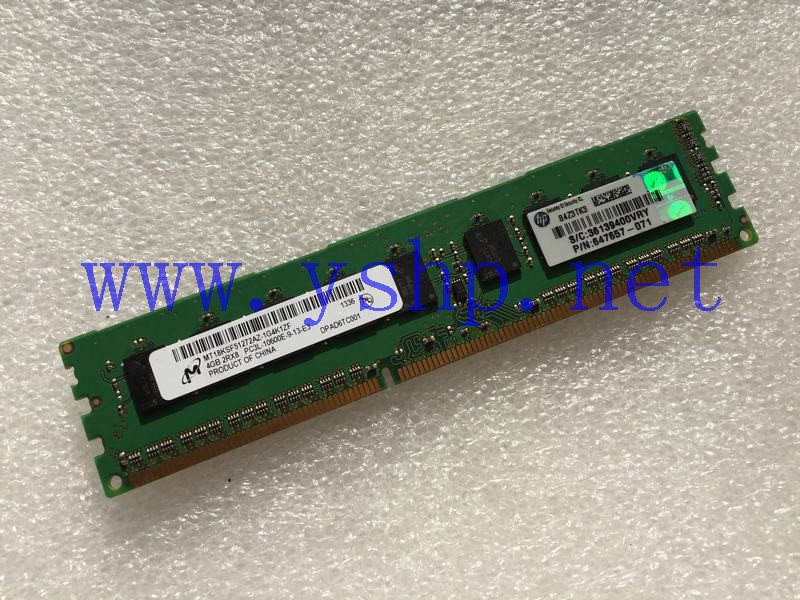 上海源深科技 HP  Server Memory    single  4GB ECC PC3L-10600E 647657-071 高清图片